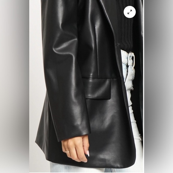 Sans Souci Boxy PU Blazer Women’s size L Large NWOT - Picture 3 of 9